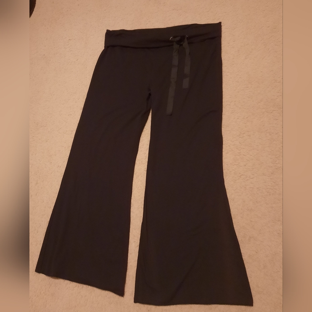 Kristin Davis XL black bell waist tie pant XL